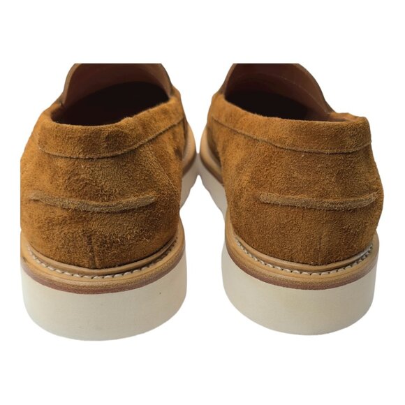 B&W Men’s Suede Penny Loafers Vibram Morflex Sole Size 11 Cognac Brown - Picture 6 of 14